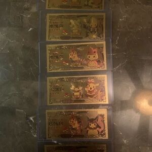 Gold Collectible Pokémon gold foil banknotes